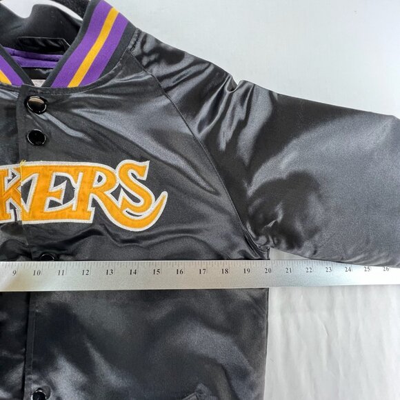 Mitchell & Ness Los Angeles Lakers Youth L 14/16 Varsity Jacket NBA Black/Purple - Picture 11 of 16